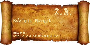 Kégli Margit névjegykártya