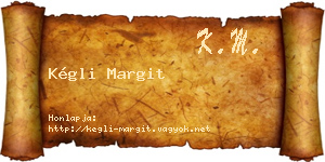 Kégli Margit névjegykártya